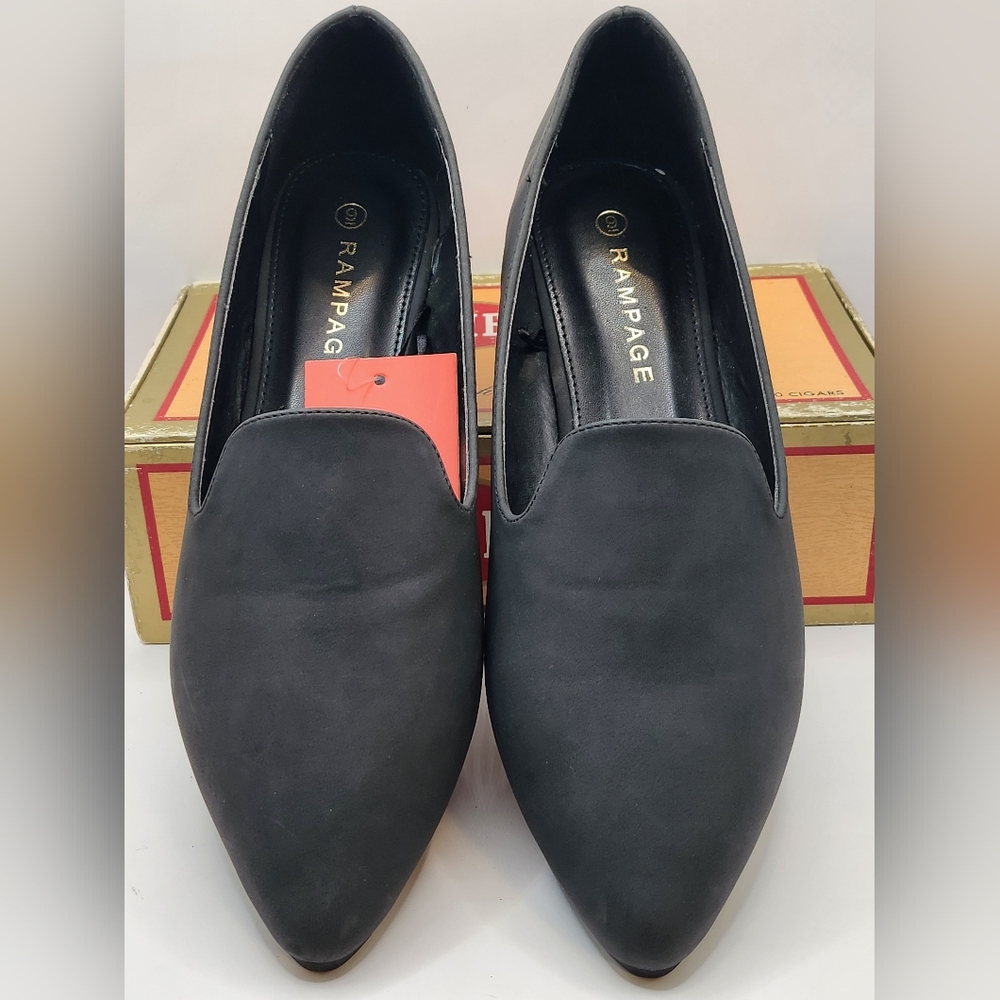 Rampage Womens Smoker Black Pointed Toe Flats Size 9 - Picture 4 of 12